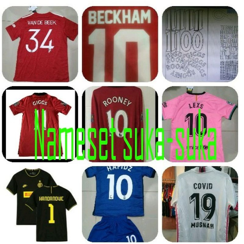 Pasang nameset nama dan nomor punggung sablon polyflex