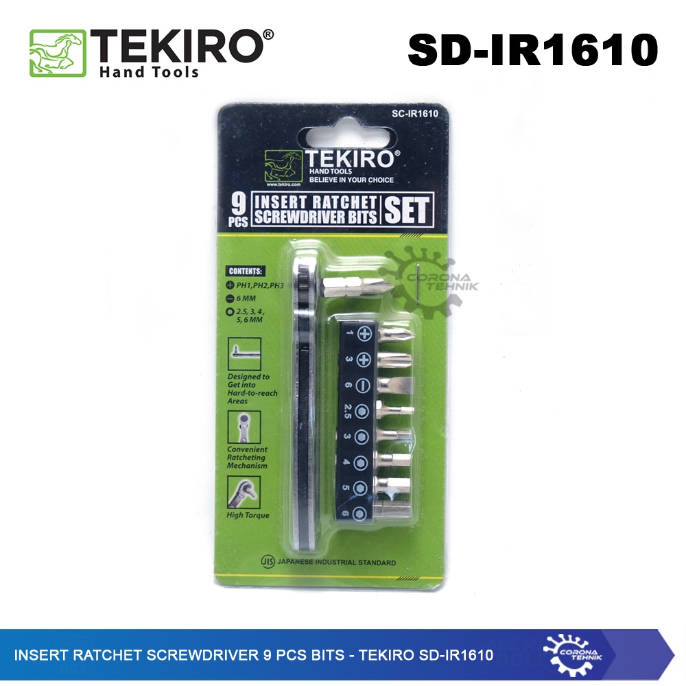 Ratchet Screwdriver Set - Tekiro Obeng Ratchet Set 9 Pcs