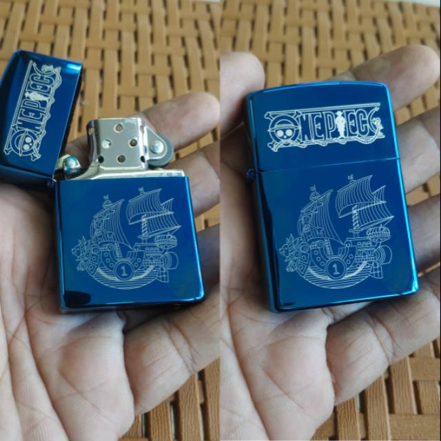 Zippo one piece ocean blue chrome