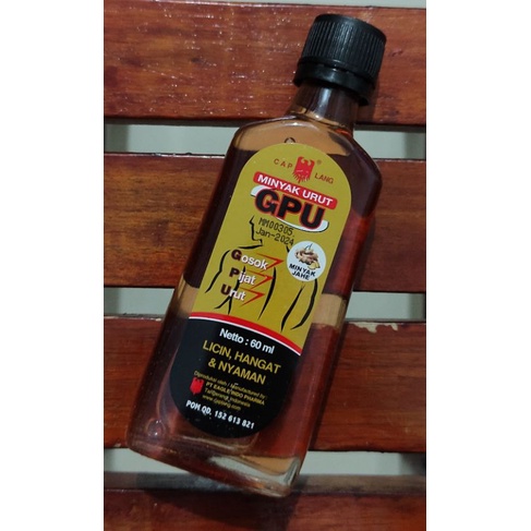 Gpu Aroma Jahe 60 ML / Meredakan Pegal Linu / Nyeri Sendi / Sakit Punggung / Minyak Urut dan PIjat