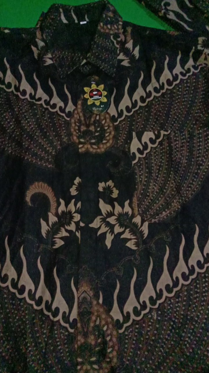 Kemeja Batik Pria Lengan Panjang Size M L Xl Xxl  Bswart Batik Hrb026 Kenongo Hem Panjang Padi