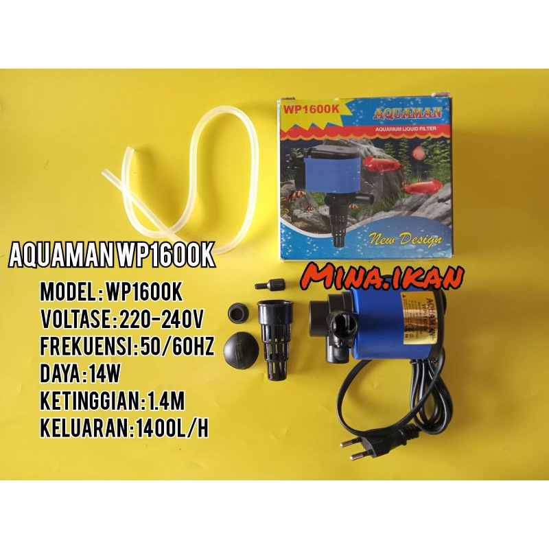 Aquaman WP 1600 K 1600K Pompa Air Celup Aquarium Aquascape Water Pump
