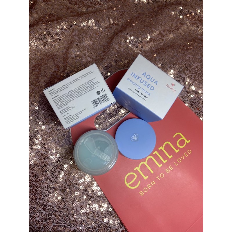 ✿ELYSABETHME✿ ˜”*°• emina •°*”˜. Emina aqua infused sleep mask water masker tidur pelembab moist moisturizer