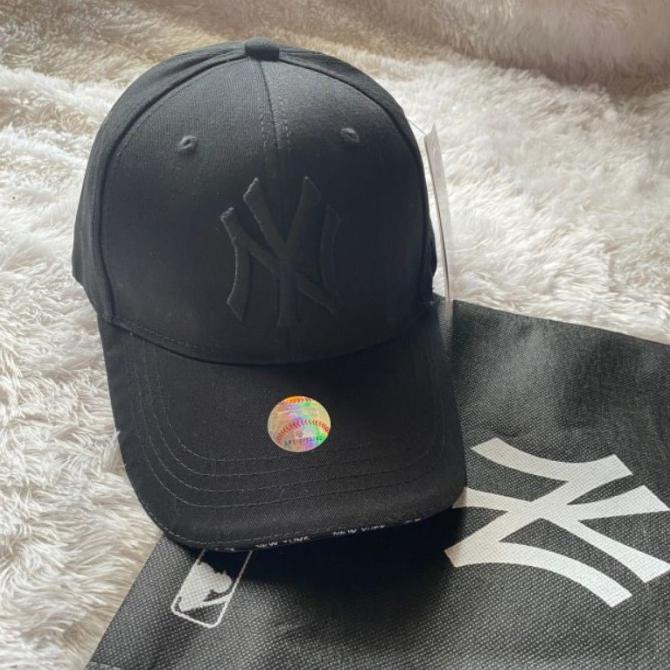 100% ORIGINAL TOPI NYK NEW YORK MLB YANKEES baseball CAP HAT ORIGINAL - hitam logo hita