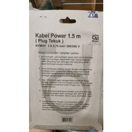 Kabel CPU POWER AC 7 1.5M merk KITANI Bahan Kabel Berkualitas Tebal dan Bagus