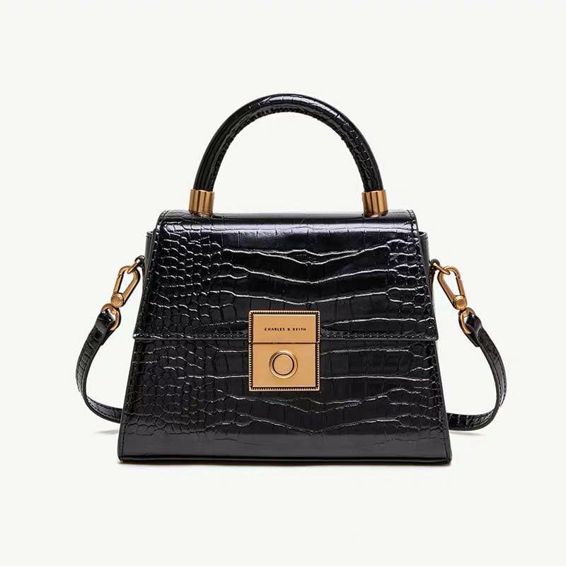 Tas Import Wanita Mini ck Croco hand bag Structured Bag chale n keit #67852