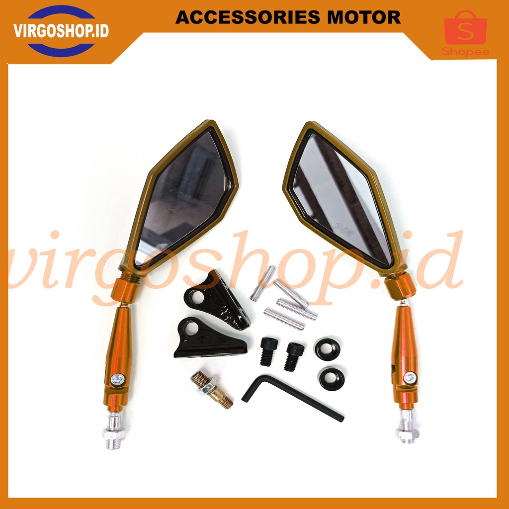 Spion Model Tomok Fairing / Non Fairing Lengkap dengan Baut Sambungan Untuk Semua Tipe Motor