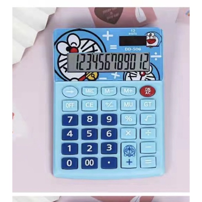 Kalkulator Hello Kitty ( KT-505 ) / Doraemon ( DD-506 ) / calculator dagang ukuran 11.2 cm x 15 cm  Angka 12 Digit  Calculator Hello KItty doraemon termurah