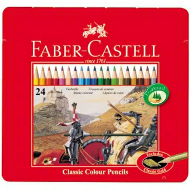 

HJK Pensil Warna Faber Castell 24 Classic Kemasan Kaleng(Tin Case)