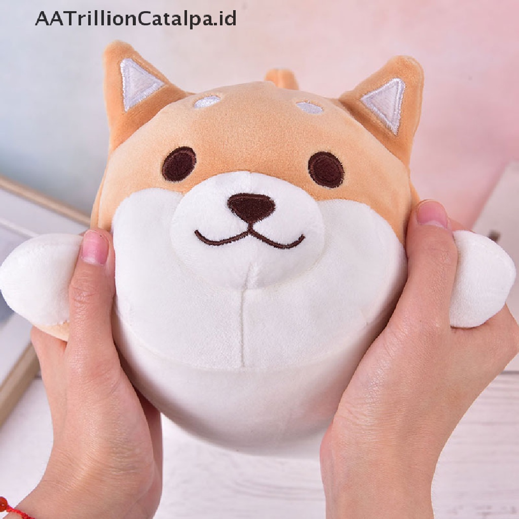 Aatrillioncatalpa Mainan Boneka Bantal Stuffed Plush Kartun Anjing Corgi Gemuk Lucu 40CM