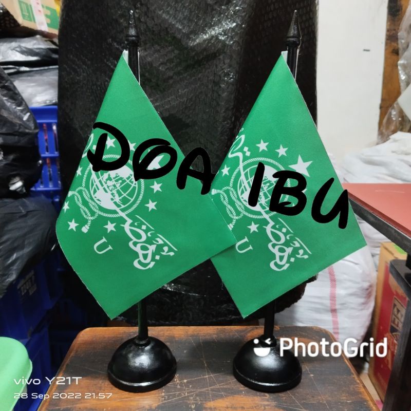 

best seller tiang kayu meja+bendera NU