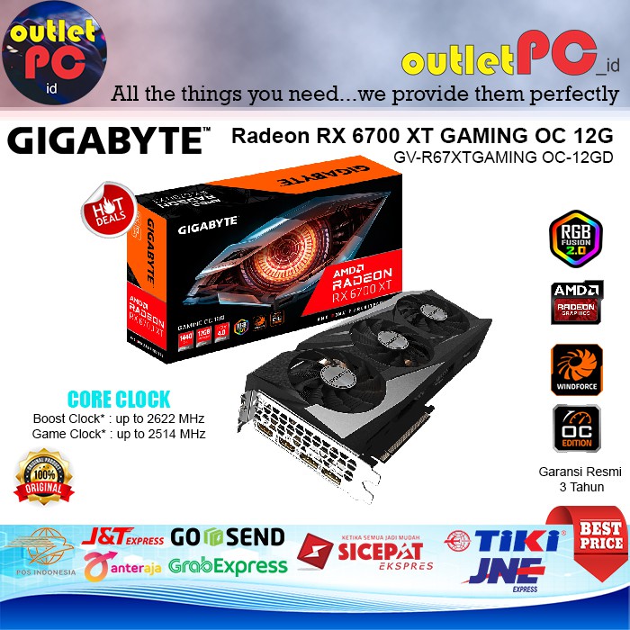 gigabyte vga radeon rx 6700 xt gaming oc 12g rx6700xt 12gb gddr6