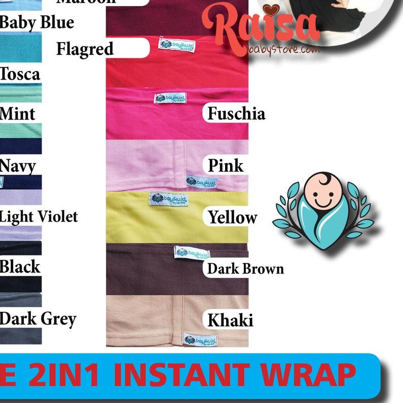 Bayiku.id Geos Gendongan Kaos Bayi 2in1 Instant Baby Wrap Ukuran S M L XL XXL