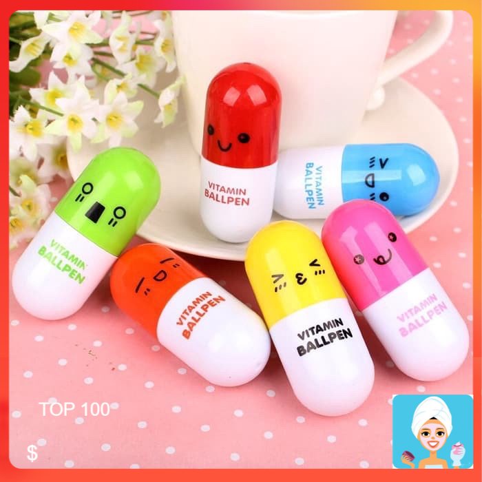 

[ML] PULPEN KAPSUL VITAMIN LUCU - BALLPOINT BOLPEN PENA LUCU KARAKTER TABLET OBAT CAPSULE PEN UNIK