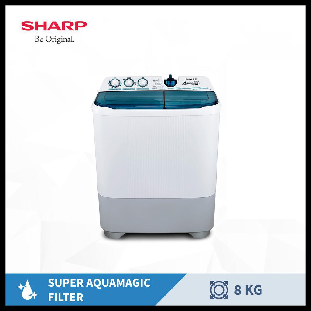 MESIN CUCI 2 TABUNG SHARP ES-T85CR-BK [8 kg]