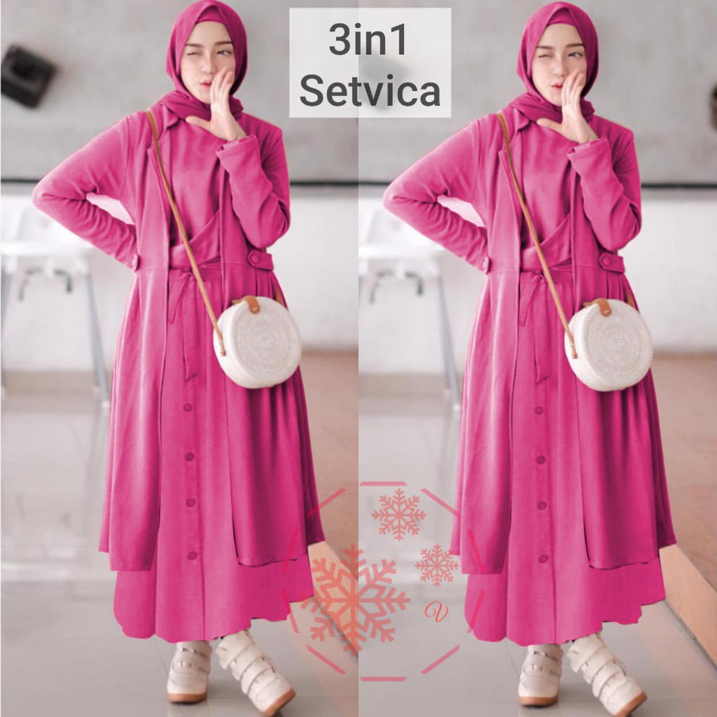 SETELAN 3in1 SETVICA / GAMIS FASHION WANITA / SET PESTA / CASUAL