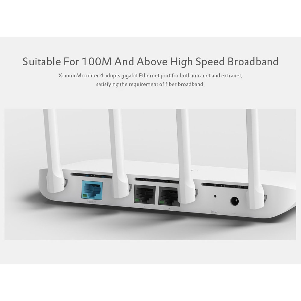 Xiaomi Mi Router 4 Dual Band Wireless Gigabit IEEE 802.11AC 4 Antena - R4 - White