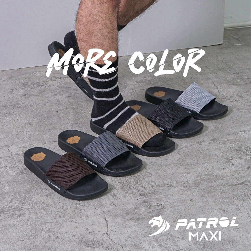 PATROL MAXI Sandal casual pria sendal slop cowok sandal slide in bahan mesh terbaru