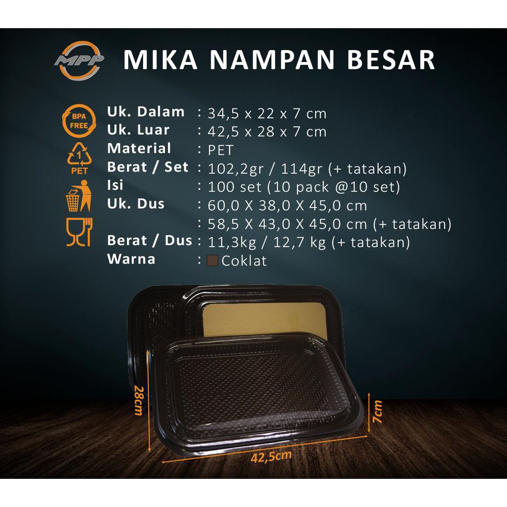 MIKA NAMPAN KUE/ NAMPAN HANTARAN KUE BASAH ISI 10 PCS