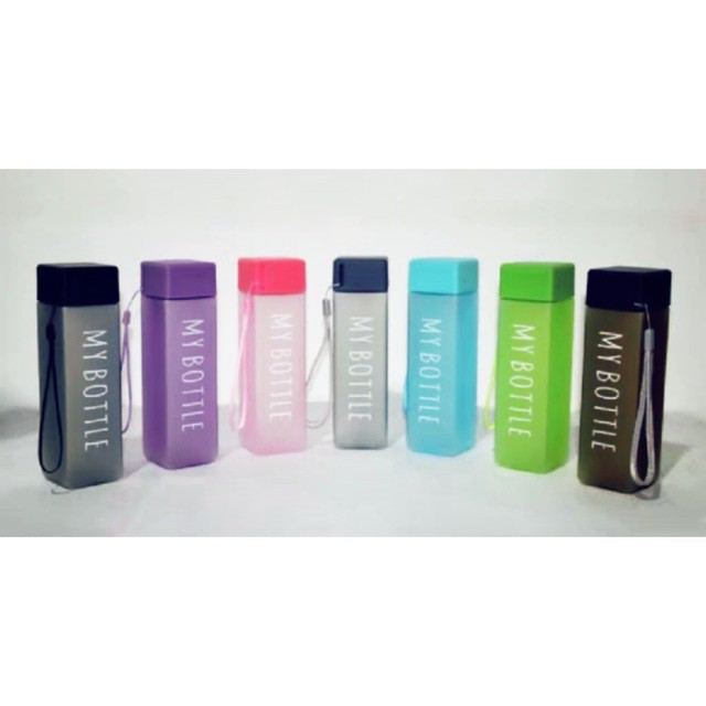 MJS 021  - My Bottle Tumblr Kotak Persegi  Botol Minum anak Kotak Transparan 500ml