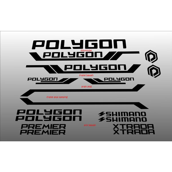 Stiker Frame Sticker Decal Sepeda POLYGON XTRADA PREMIER BISA CUSTOM