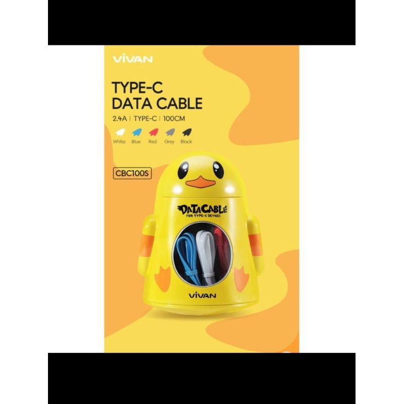 Kabel Data Type C Vivan CBC100S - Cabel Charger Fast Charging Tipe C Isi 20 PcsKabel Casan