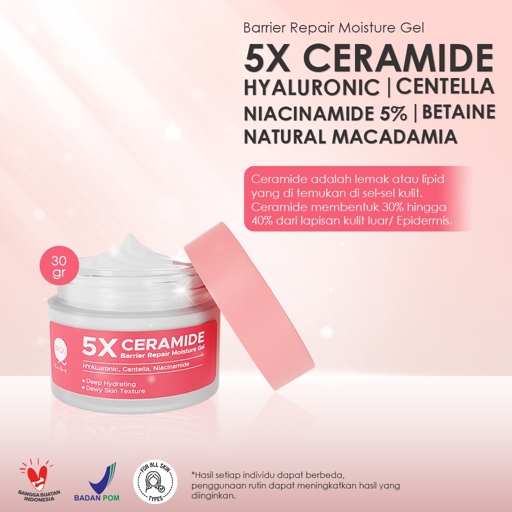 𝐑𝐀𝐃𝐘𝐒𝐀 - Pipiqiu 5x Ceramide Barrier Repair Moisture Gel 30gr Moisturizer