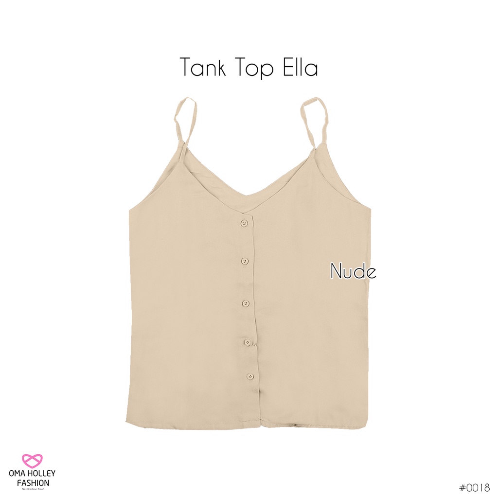 (COD) OH Fashion Basic Tank top Ella kancing premium quality korea #0018-Nude