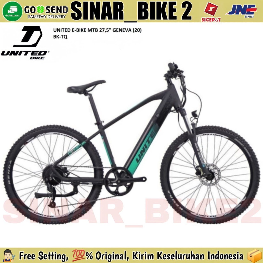 Sepeda Gunung MTB Electric UNITED GENEVA E-Bike Listrik 35 Km/h Alloy