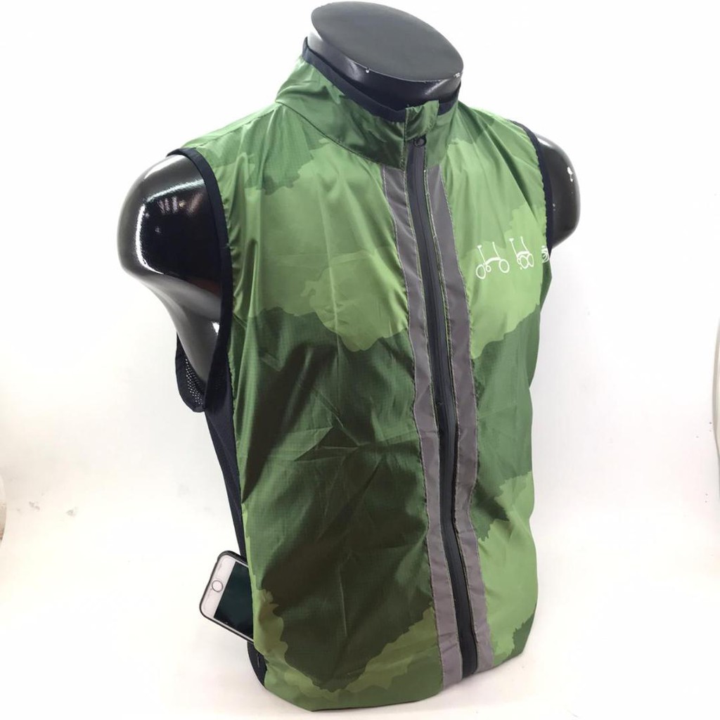 Rompi Vest Sepeda Lipat Windbreaker Pria Wanita Jaket Gowes Reflektor