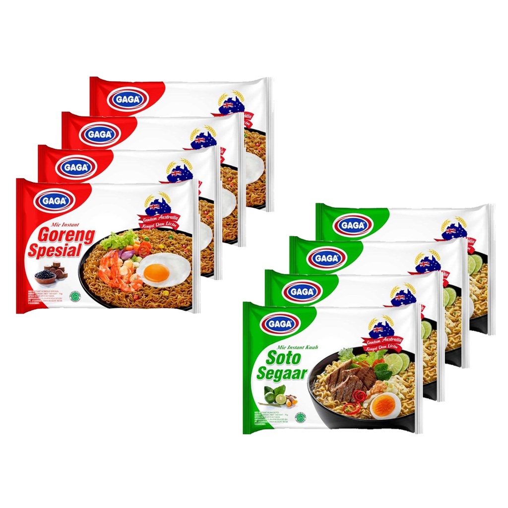 

Gaga Mie Gandum Australia 70gr | Goreng Spesial | Soto Segar