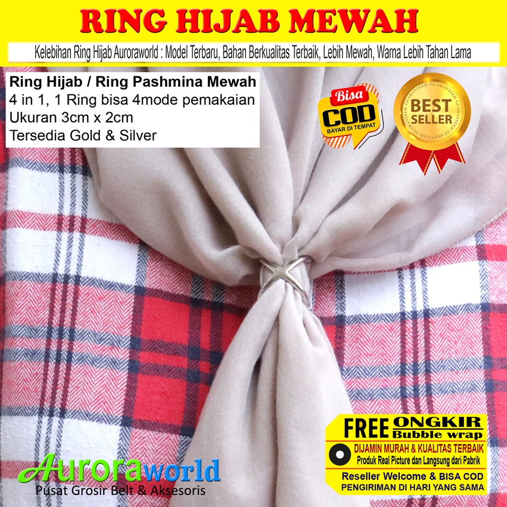 AURORAWORLD Ring Kerudung Ring Hijab Ring Syal Ring jilbab Ring Pashmina 4in1 Terbaru bisa COD