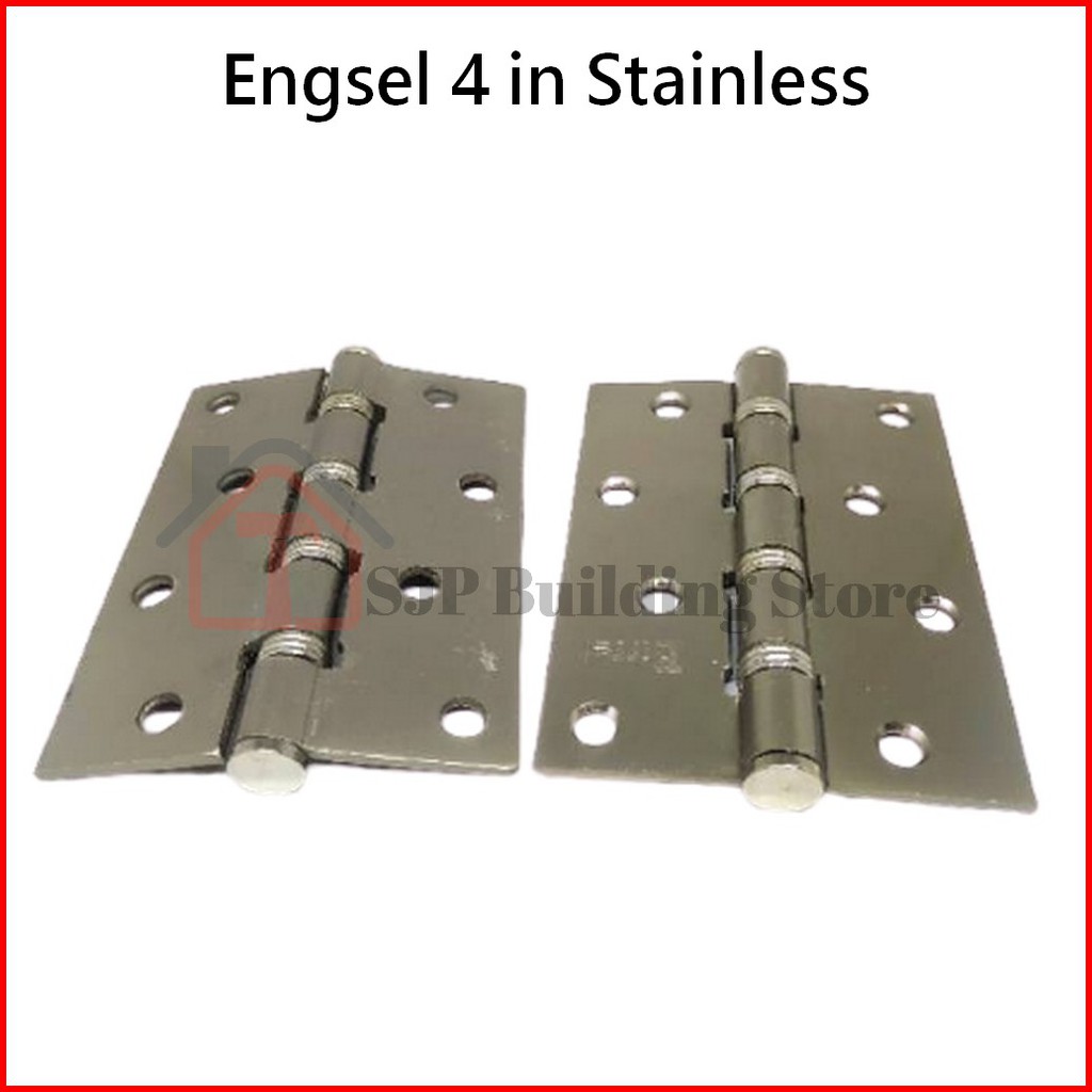 GRT Engsel Pintu 4 inch TEBAL Silver Gold l Engsel Jendela TEBAL 4 inch Stenlis Stainless Per Pasang 2 pcs