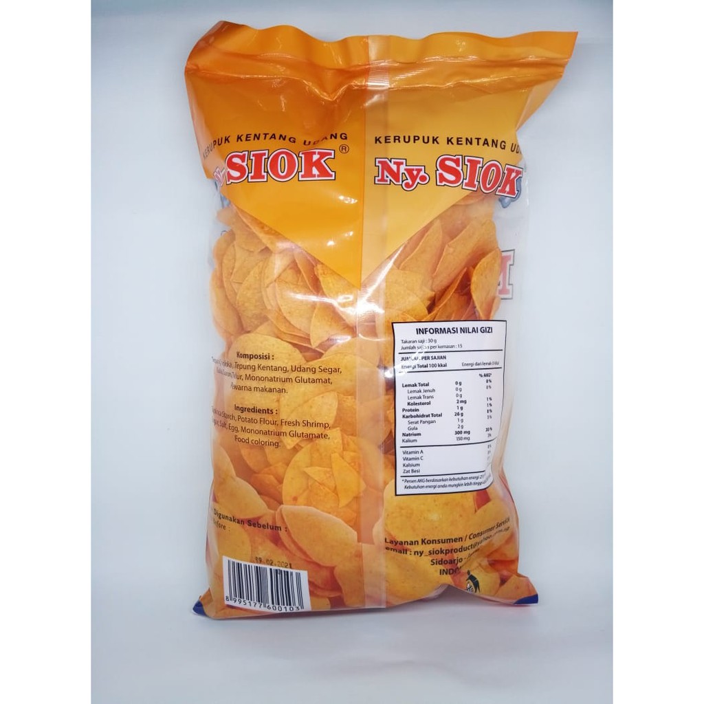 Krupuk / Kerupuk Kentang Udang Mentah Ny. Siok 450gr - TanlimShop