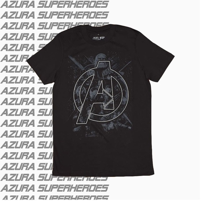 DEWASA KAOS SUPERHERO AZURA AVG END GAME CHARACTER HITAM