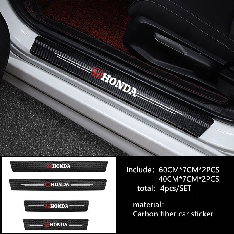 4Pcs Stiker Pelindung Pintu Mobil Bahan Carbon Fiber Untuk Honda City 2020 Jazz Civic Fc CRV Accord BRV