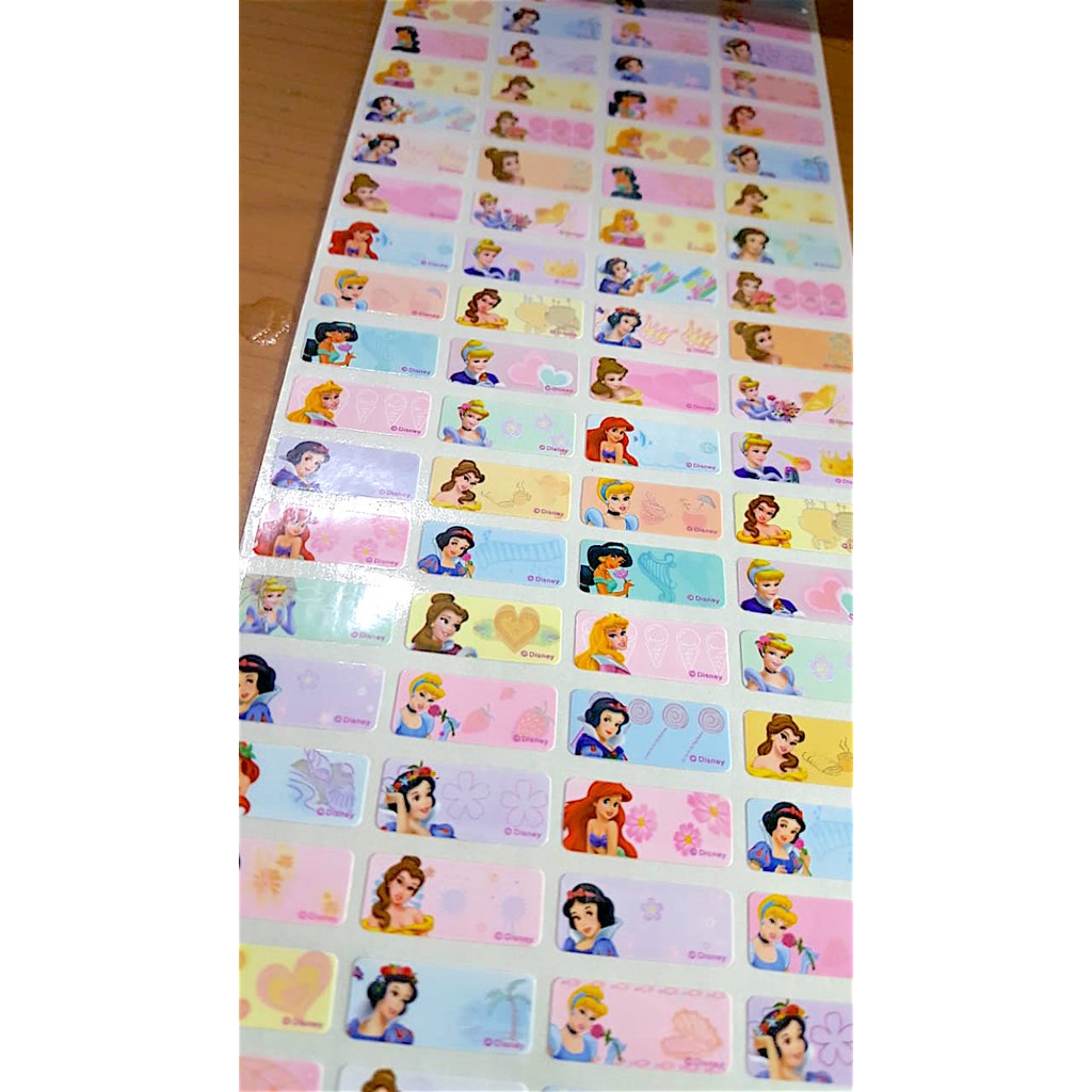 

Label nama anti air stiker waterproof Premium Princess Disney 3 Ori