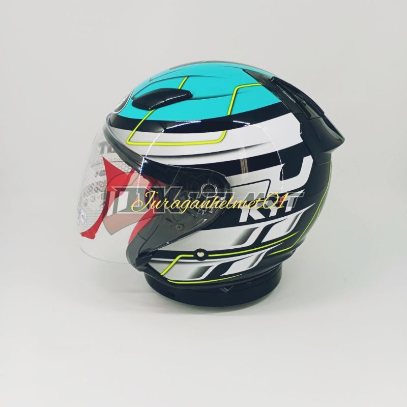 helm half face kyt dj maru seri 13 Aqua blue