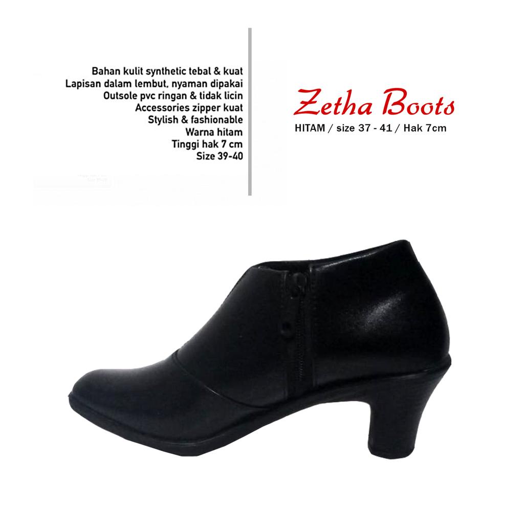 FLADEKHA SEPATU BOOTS WANITA TERKINI/ SEPATU PANTOFEL ZHETA HAK 7 CM