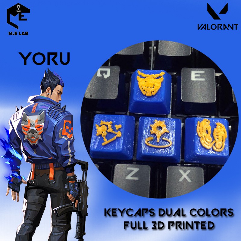 Valorant Keycaps Yoru Dual Color Set