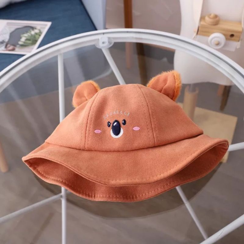 TOPI BUCKET FASHION ANAK BAYI BALITA MOTIF KOALA BULU LUCU BABY HAT IMPORT-4