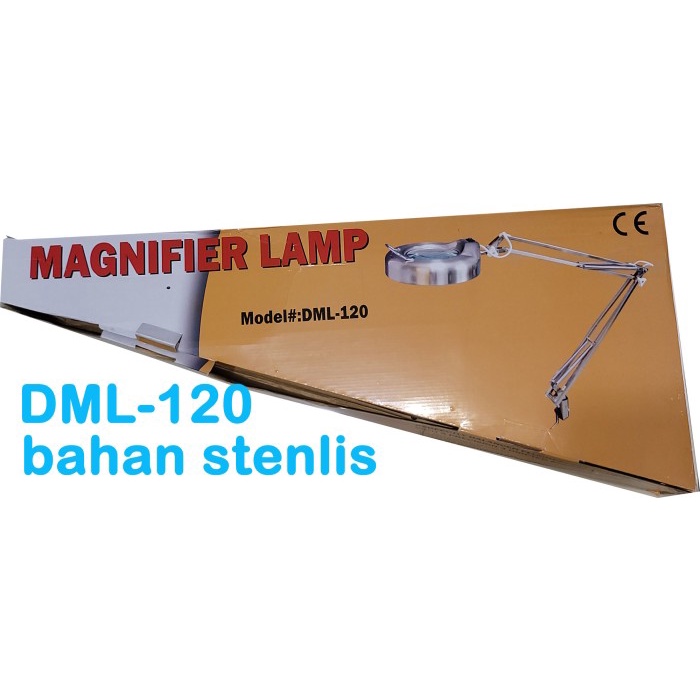 

meiwa 22w DML-120 stenlis magnifier table lamp jepit magnifying neon