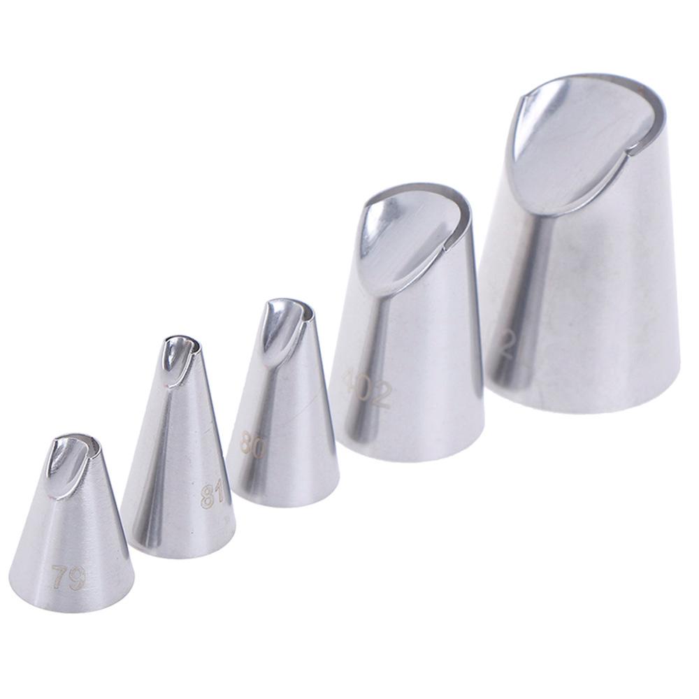 [Elegan] Icing Piping Nozel Es Krim 5pc/set Biskuit Krisan Nozzle Cupcake Kue Dekorasi Rusia Pastry Tip