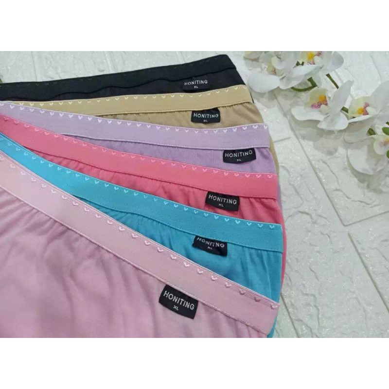 6pcs Celana dalam wanita multi colour honiting