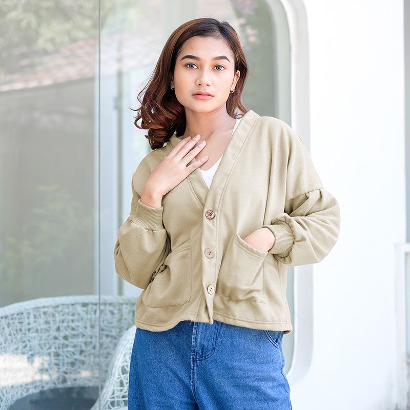 JAKET CARDIGAN WANITA OUTER WANITA SWEATER CARDIGAN BAHAN FLEECE