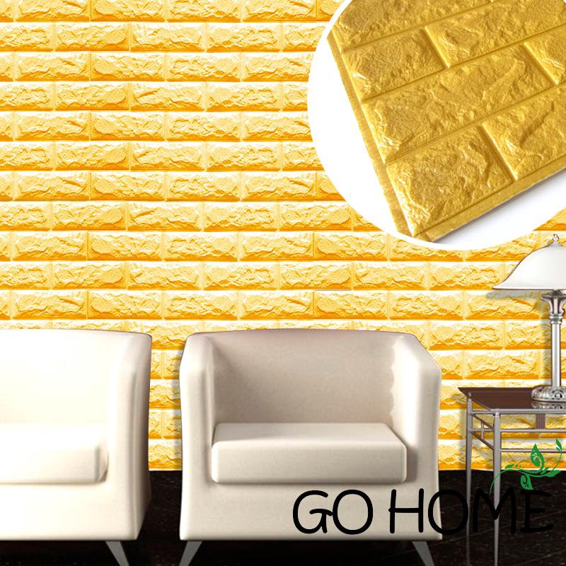  g h emas Wallpaper  Dinding Motif Batu Bata 3D Warna Emas 