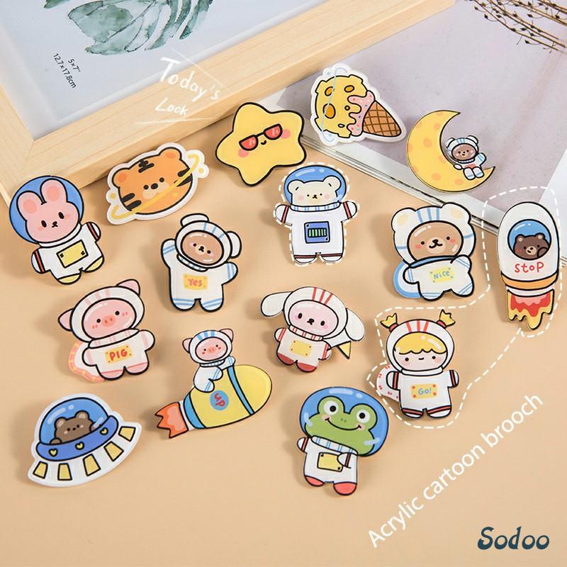Bros Lucu korea bros Akrilik Astronot Bros Gadis Aksesoris brooch   Tas Pakaian Liontin bros Pins Le