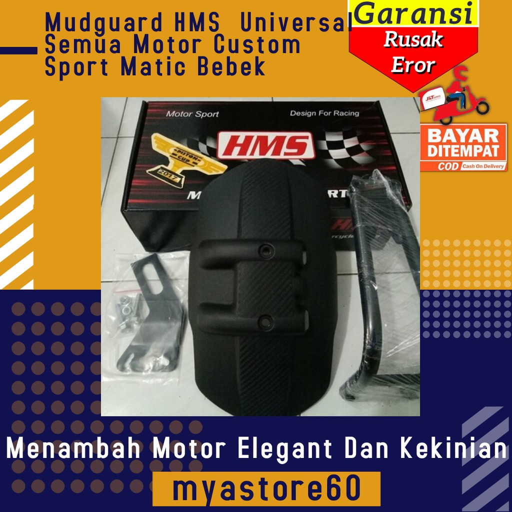 MudGuard Mud Guard Spakbor Motor HMS Sport Custom Matic  Universal Semua Motor HMS Aksesoris Motor