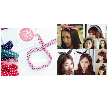 BANDO KAWAT MOTIF / BANDANA RAMBUT KOREA / AKSESORIS RAMBUT KOREA TERMURAH