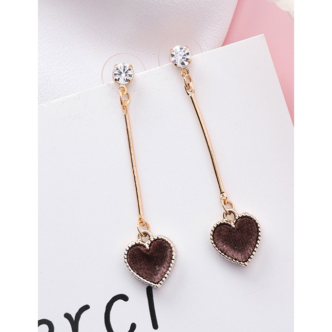 LRC Anting Tusuk Fashion Heart Shape Decorated F0723X